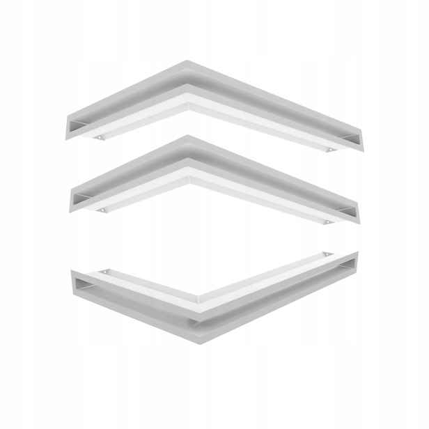 Ventilační Mřížka do krbu Kratki Luft Bílá 6x60x40 Levá Sada 3ks