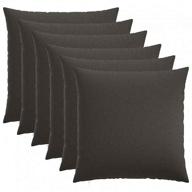 vidaXL Povlak na polštář 6 ks HEERLEN Tmavě šedá 70 x 70 cm Textil