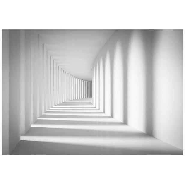 Vliesová fototapeta Tunel 3D Minimalismus Perspektiva Bílá 416x290 lepidlo