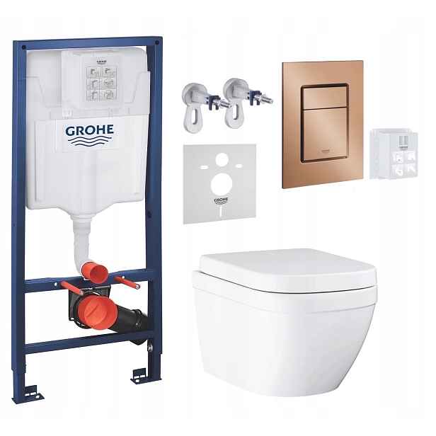 7v1 Wc Podomítkový Set, Stelaz s Wc Mísou Grohe Euro Ceramic, Tlačítko