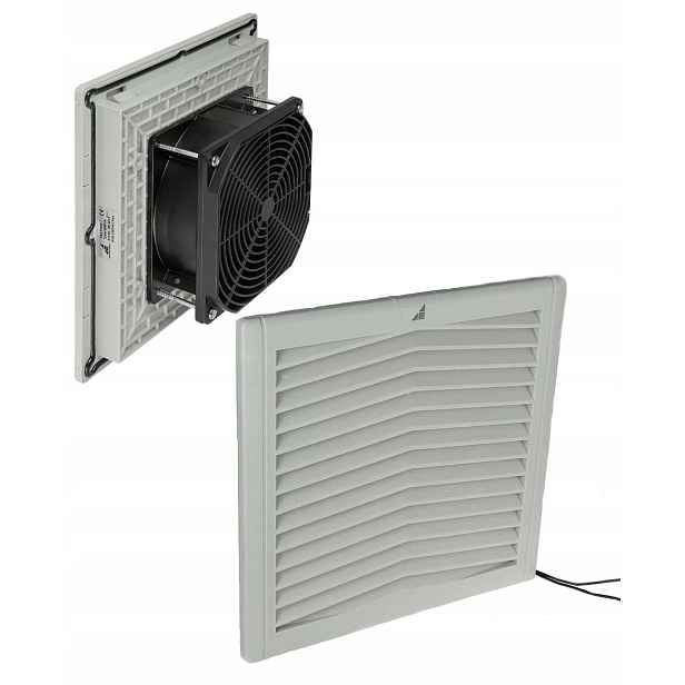Ventilátor s filtrem WEF10 45W 170m/h 230V Ac IP54/I 204x204mm Šedý