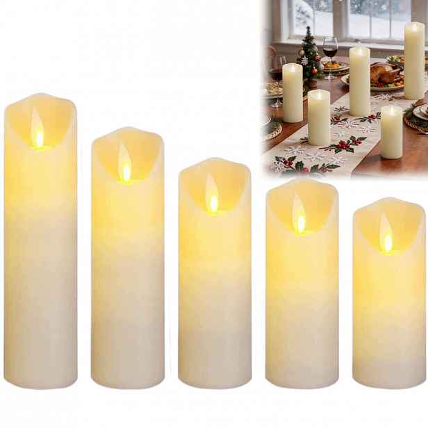 Sada 5 Led Svíček S Efektem Plamene, Usb, Vosk Ovladače