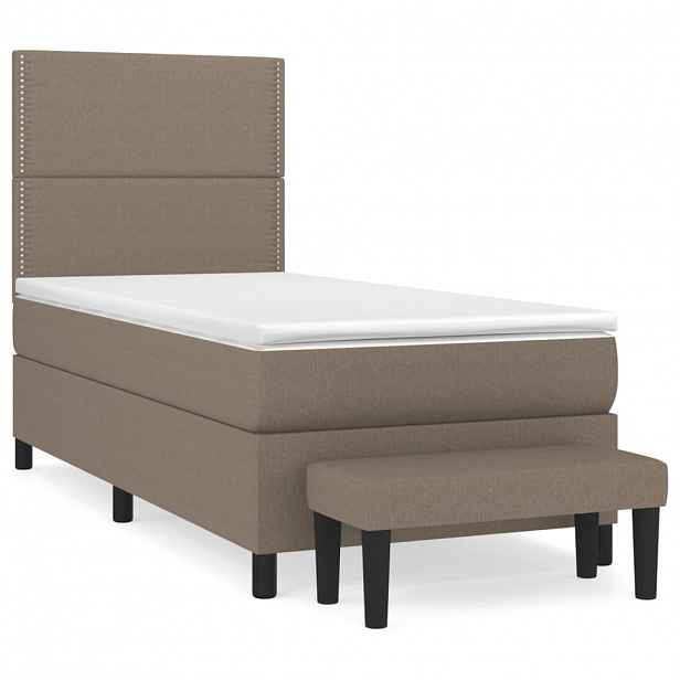 vidaXL Box spring postel s matrací taupe 100 x 200 cm textil
