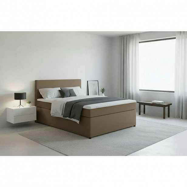 MID.YOU POSTEL BOXSPRING, 140/200 cm, pískové barvy