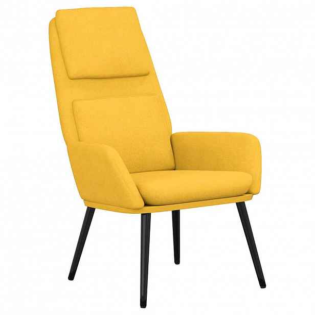 vidaXL Relaxační křeslo hořčicově žluté textil