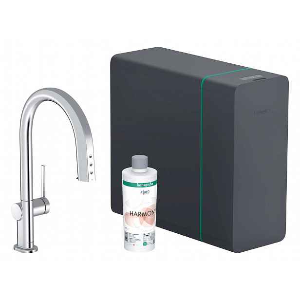 Hansgrohe Aqittura M91 - Dřezová baterie s výsuvnou koncovkou, SodaSystem, sBox lite, chrom 76838000