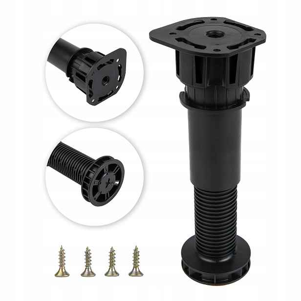 Nábytková noha zesílená H-150 mm (98-160 mm) Nosnost 400 kg Vruty 50 Ks