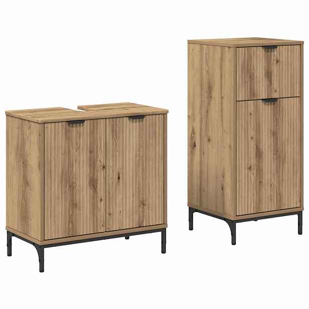 vidaXL Sada koupelnového nábytku 2 ks Artisanový dub