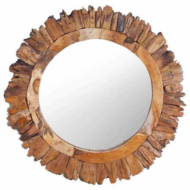 vidaXL Nástěnné zrcadlo 60 cm teak kulaté