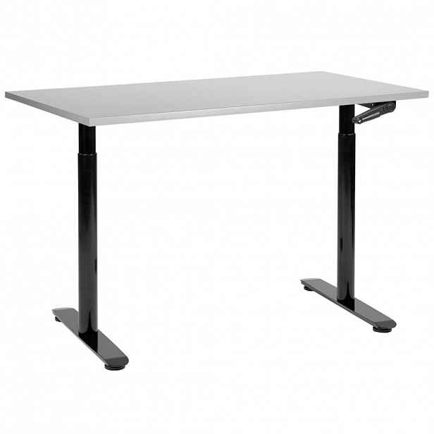 Beliani PSACÍ STŮL šedočerný 120/72 cm manuální výškově nastavitelný Destin IV