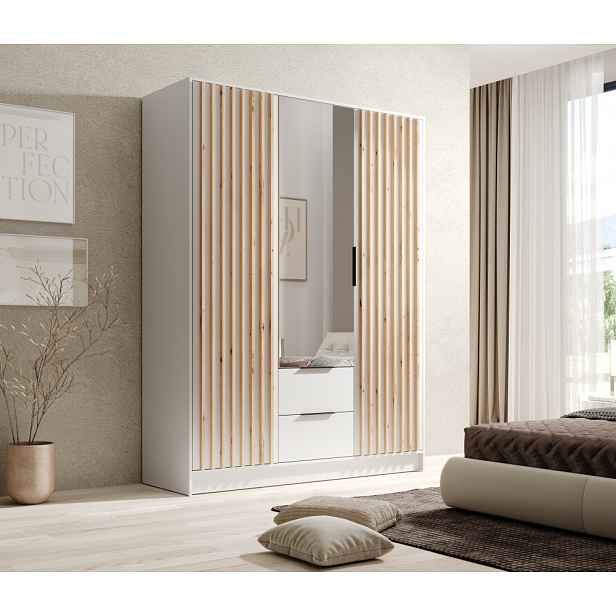 Kombinovaná skříň se zrcadlem 150 cm MAGLA - bílá