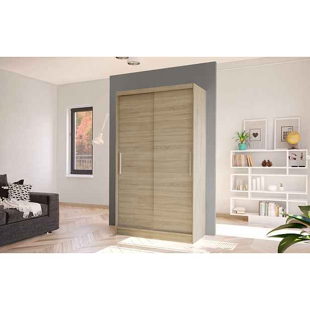 Moderní šatní skříň BRUNO 1 - šířka 100 cm, dub sonoma
