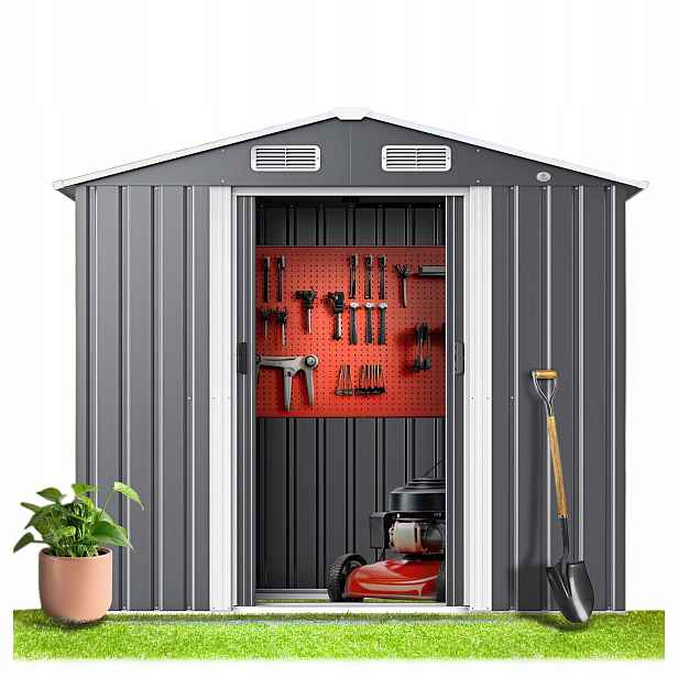 RealG RC-K-1819 Zahradní domek na nářadí 277 x 299 x 192 cm, šedý