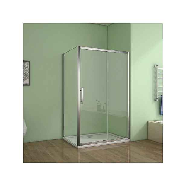 Stacato FLEUR LINE SF100SF390 OBDÉLNÍKOVÁ SPRCHOVÁ ZÁSTĚNA - POSUVNÉ DVEŘE 100 cm S BOČNÍ PEVNOU STĚNOU 90 cm