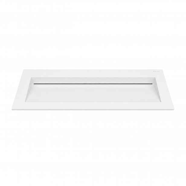 Umyvadlo Alveria Solid Surface Coco White/Bílá s lineárním odtokem 120 cm