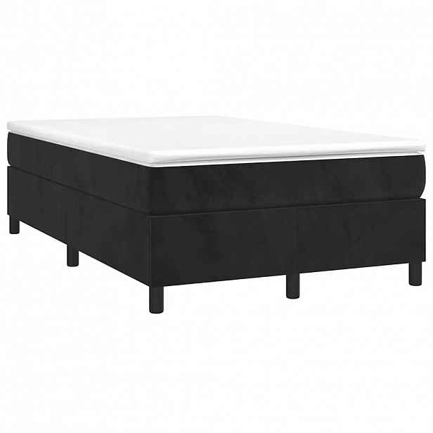 vidaXL Box spring postel s matrací černá 120 x 190 cm samet