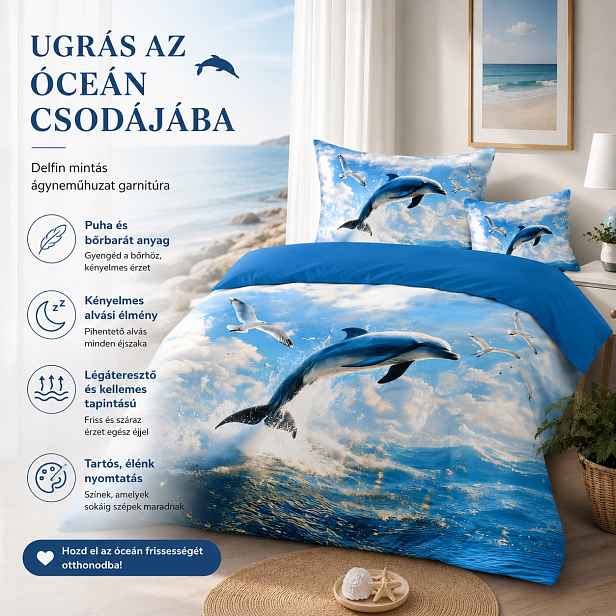 TEMU Dolphins 3D 3pcs Bed Set 80%20% Polyester - Animal Pattern Bedding,Polyester Bedding, 3D Bedding,Blend Bedding, Printed Pattern Bedding,