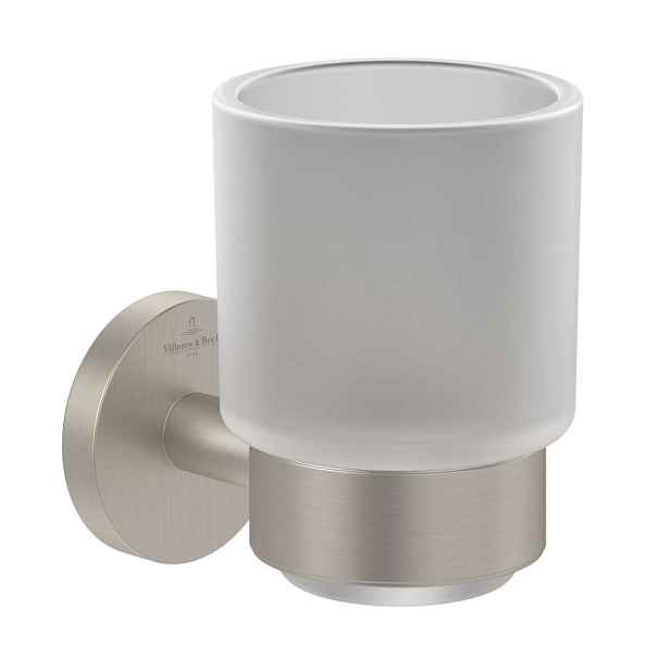 Villeroy & Boch Elements Tender - Držák kartáčků a pasty, sklo/matný kartáčovaný nikl TVA15101800064