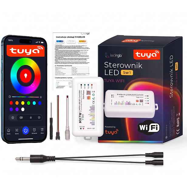 Ovladač stmívače pro Led Cob Digitální Pásky Bílý Barevný Wifi Tuya Spi