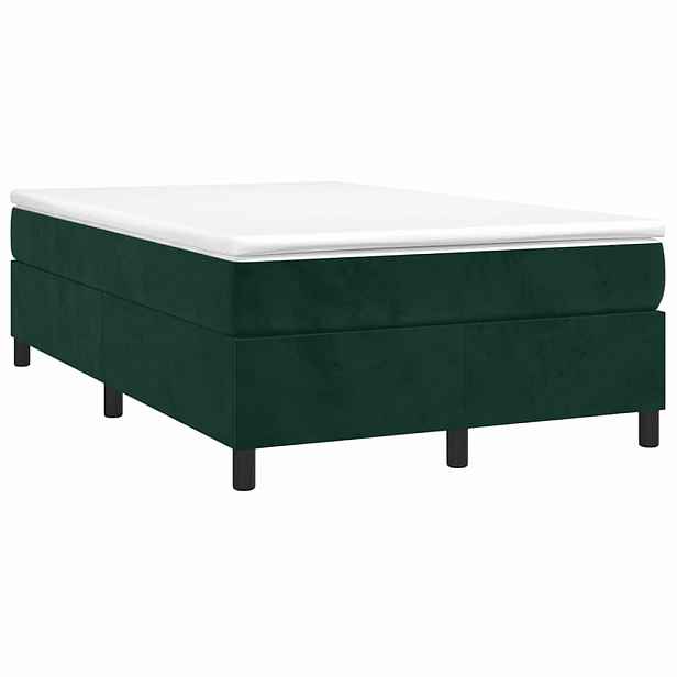 vidaXL Box spring postel s matrací tmavě zelená 120x190 cm samet