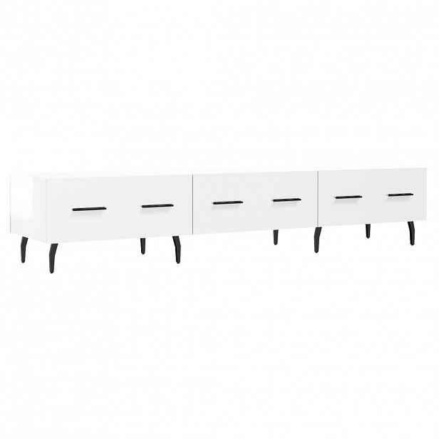 vidaXL TV skříňka bílá s vysokým leskem 150x36x30 cm kompozitní dřevo