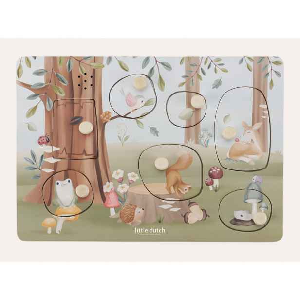 Little Dutch Vkládací puzzle se zvukem Forest Friends