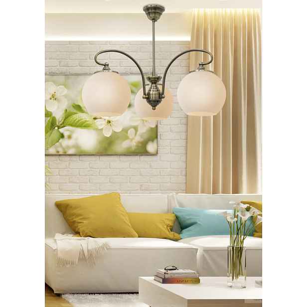 Závěsná stropní lampa 3X60W E27 patinovaná měď ORBIT