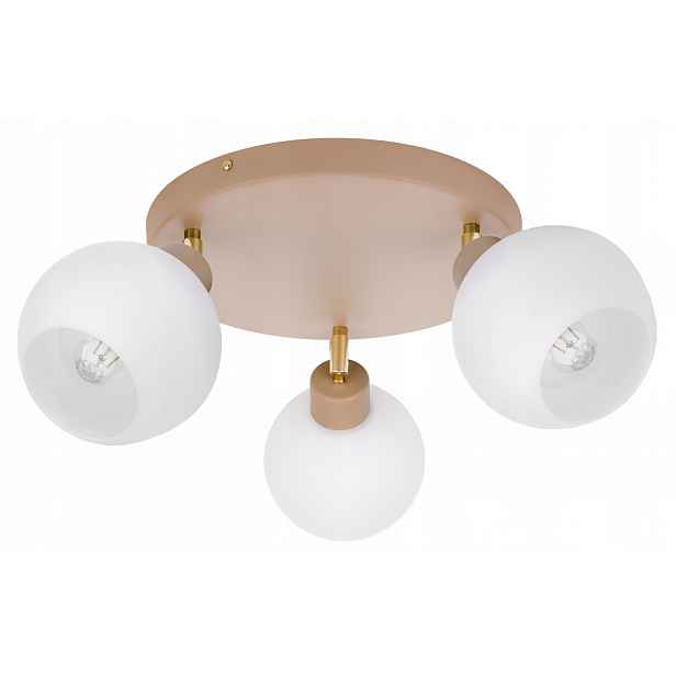 Závěsná Stropní Lampa Stropní Svítidlo Lustr Ruch 3x E27 Kašmír béžová stínidlo Kula
