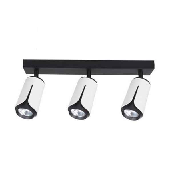 Nástěnné Svítidlo 3 Pohyblivé Reflektory Bílo Černé Led GU10