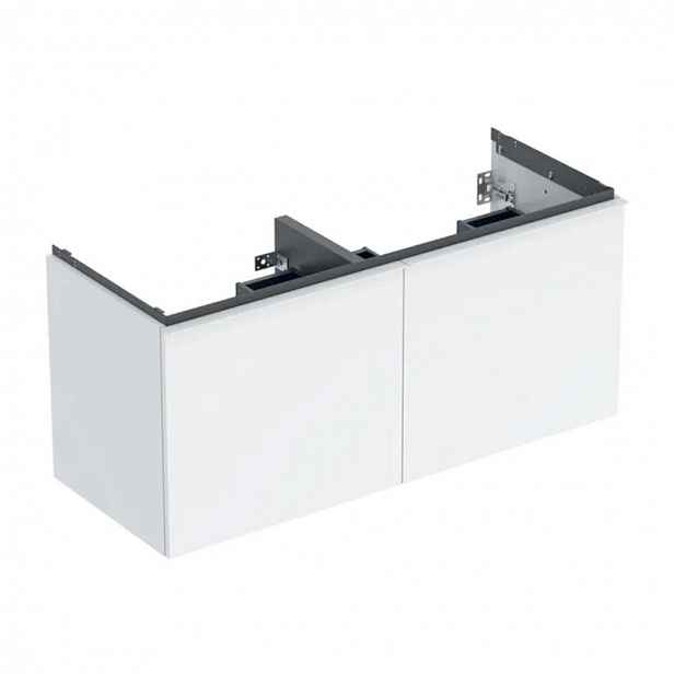 Geberit Acanto - Umyvadlová skříňka, 118x54x48 cm, 2 zásuvky, lesklá bílá 503.007.01.1