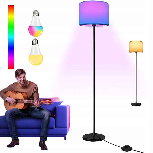 Led Podlahová Lampa S Aplikací Tuya Rgb 1600 Barev Hudební Režim 8 Scén