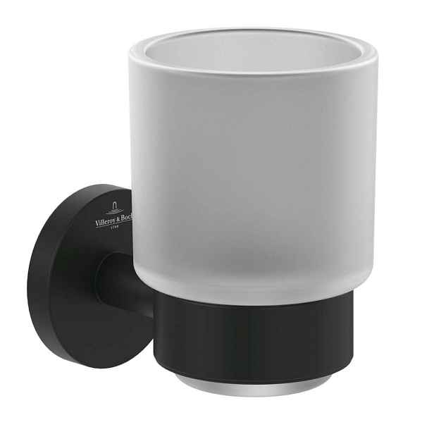 Villeroy & Boch Elements Tender - Držák kartáčků a pasty, sklo/matná černá TVA151018000K5