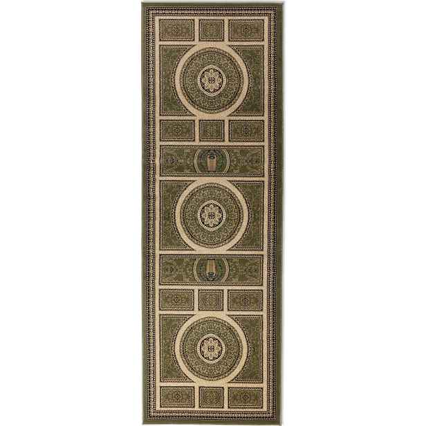 Běhoun na chodbu do předsíně 80x240 cm, tradiční zeleno krémový