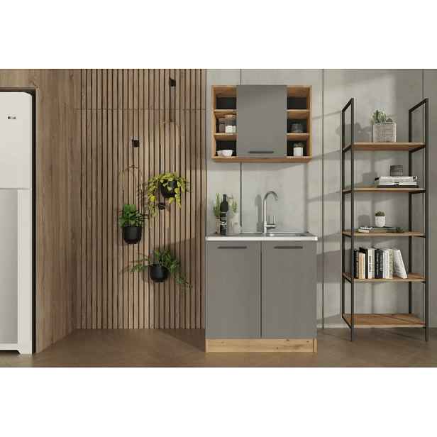 Casarredo Kuchyně BRUZ 80 cm, barva dub artisan/šedá