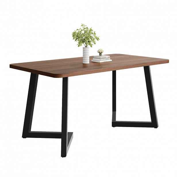 Modfu JÍDELNÍ stůl 117x68x75 cm černý v dekoru ořechu z MDF s kovovými nohami
