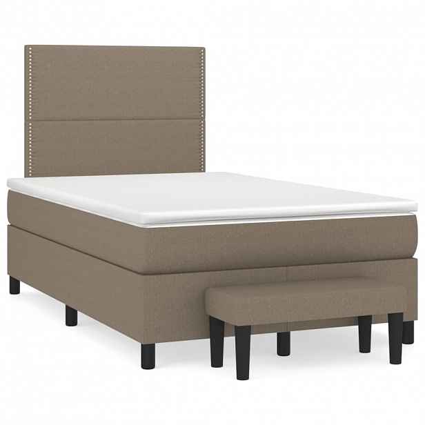 vidaXL Box spring postel s matrací taupe 120x200 cm textil