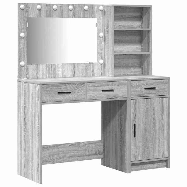 vidaXL Kosmetický stůl 2 ks Šedá 78,5 x 41 x 135 cm Kompozitní dřevo