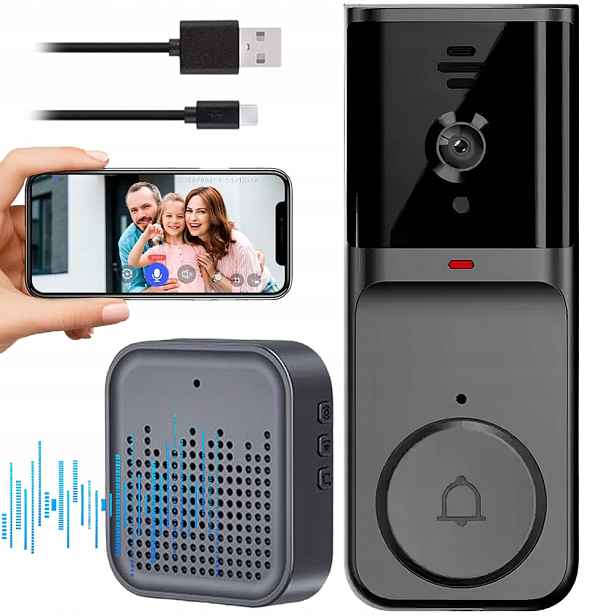 Bezdrátový Wifi Dveřní Zvonek S Hd Kamerou, Inteligentní Videotelefon