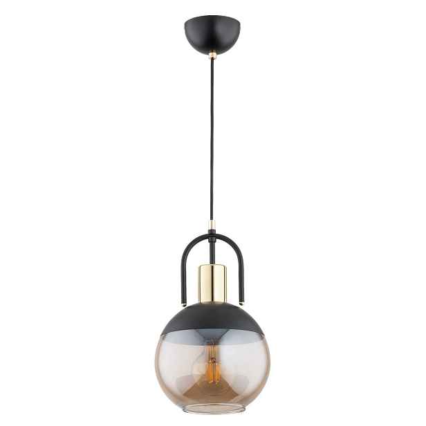 Alfa Celta závěsná lampa koule černo-zlatá 1xE27 15W 20 cm