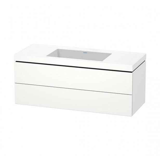 Duravit L-Cube - Skříňka s umyvadlem 50x120x48 cm, 2 zásuvky, bílá mat LC6929N1818