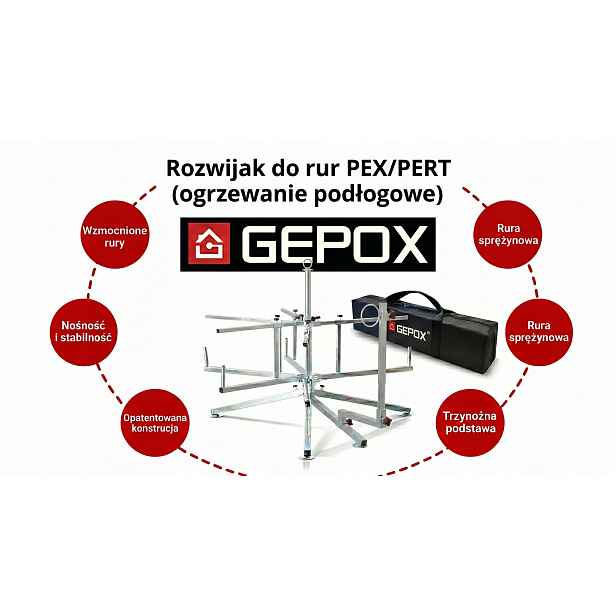Rozvíječ Gepox Pro Trubky Pex Podlahového Vytápění Stabilní Taška Gepox
