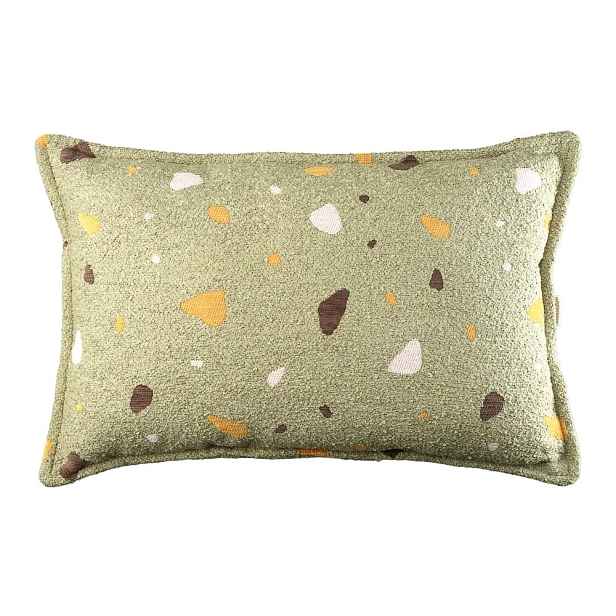 Zelený dětský pohovkový polštář z textilie bouclé/žinylkový Terrazzo Bolster – Wigiwama