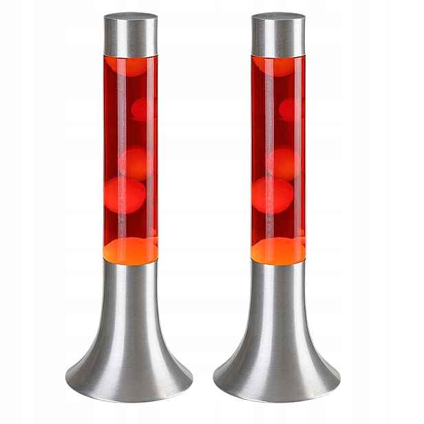 Sada 2 x lávová lampa Poppilol červená stříbrná led 25 W Rabalux