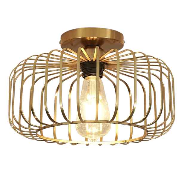 Stropní Svítidlo E27 Kovová 30 cm Hnědá Loft Vintage Salon Kuchyně
