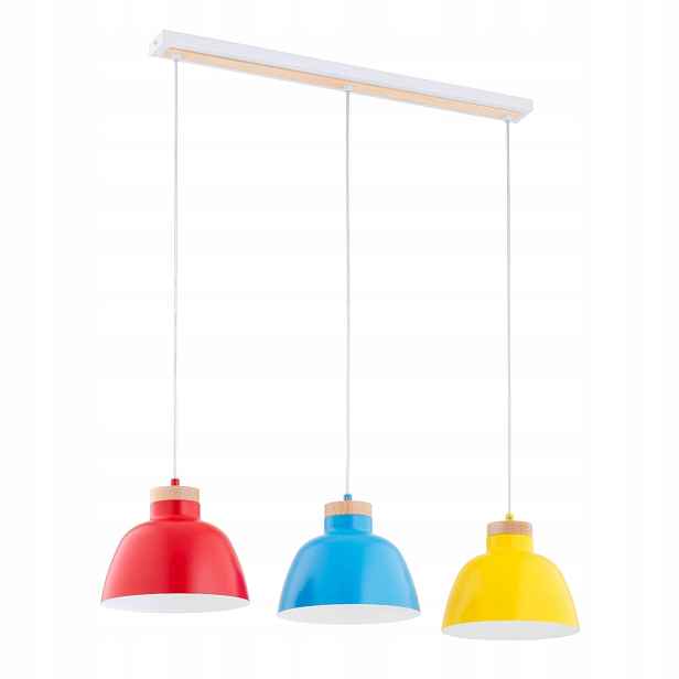 Závěsná lampa loftová bílá s barevnými stínidly 3xE27 15W Lorien Alfa