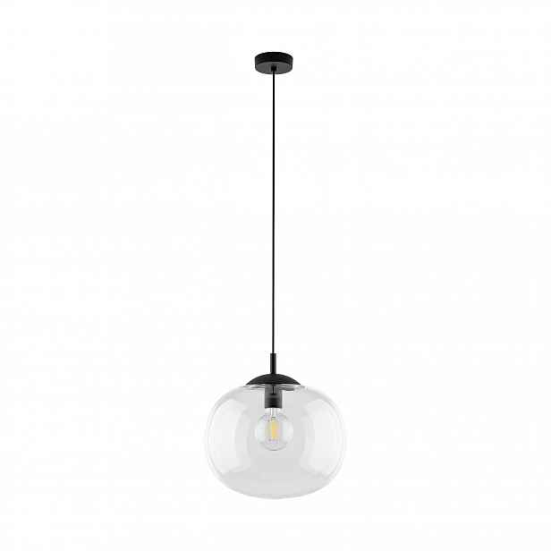 Závěsná lampa Vibe Černá Transparentní Skleněné Stínidlo 1xE27 30cm Stropní