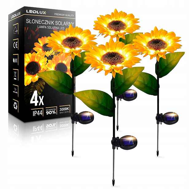 4x Led Solární Zahradní Lampa Umělé Květy Solární lampy