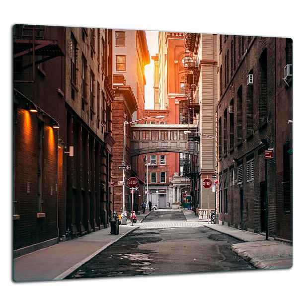 Skleněná Ochranná Deska Panel Lepidlo 65x60 Město