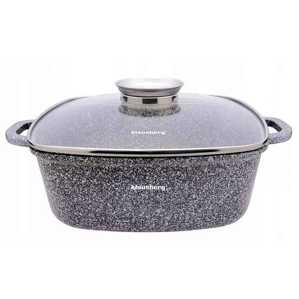 Čtvercový hliníkový pekáč s poklicí Aroma Knob 6,5 l, indukce