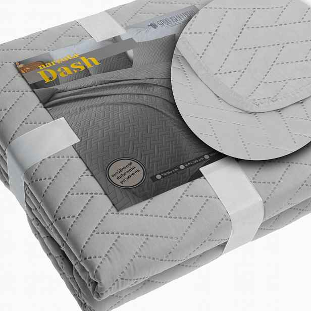 Dekorativní přehoz Dash 240x260 prošívaný, šedý
